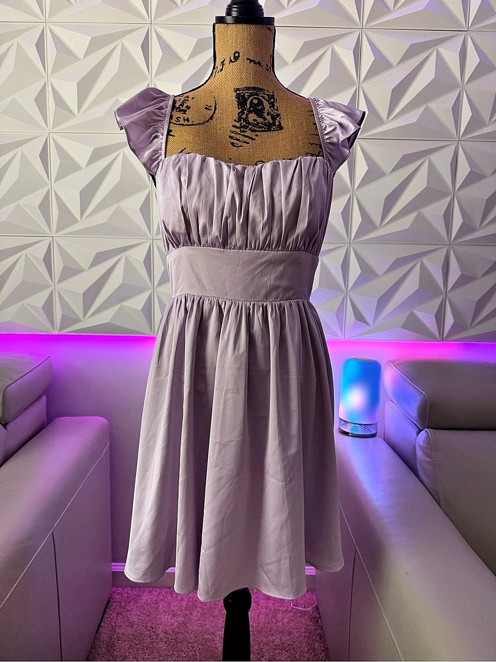 Altar’d State Lilac Satin Corset Back Mini Dress | XL